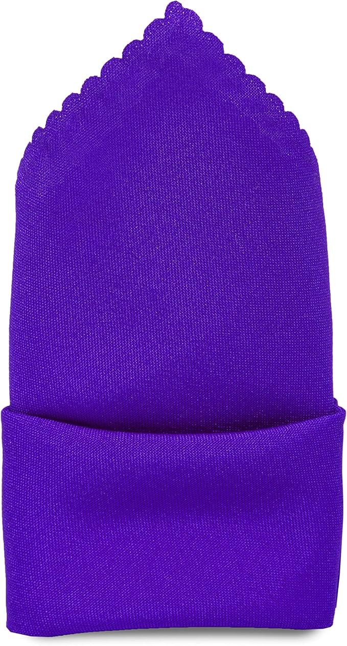 Pack of 12 Polyester Napkins 17 x 17 Inch Square with Scalloped Edge, Plain Washable Reusable Dining Table Cloth Napkin for Wedding Party Banquet Home Restaurant Bistro Decoration - Purple - Image 3