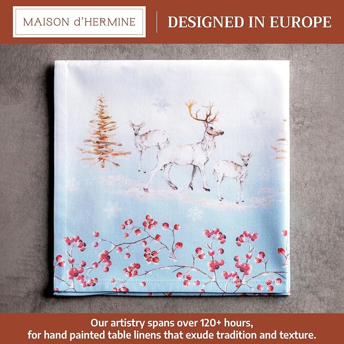 Maison d' Hermine Cloth Napkins Set of 4 Reusable 100% Cotton (20" x 20") | Everyday Square Napkins Cloth Washable Dinner Wedding Restaurant Hotel Kitchen Thanksgiving Christmas - Fairy Tale Forest - Image 2