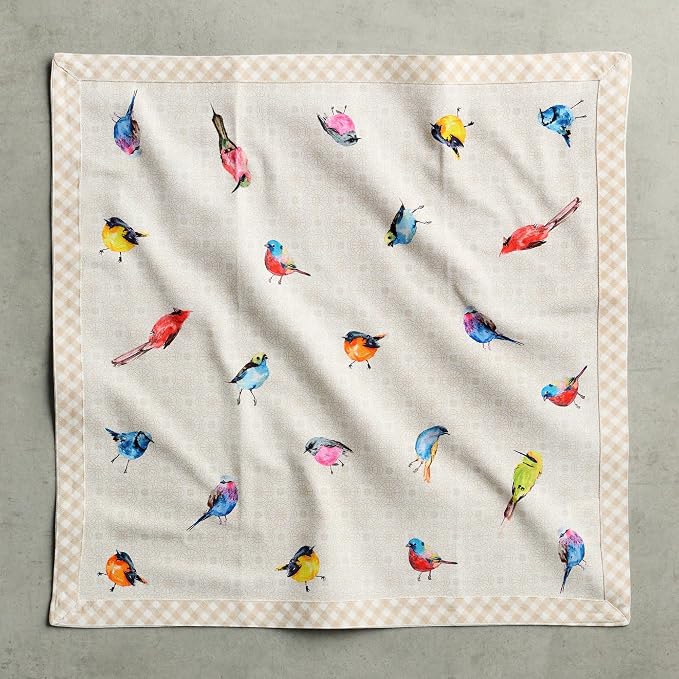 Maison d' Hermine Cloth Napkins Set of 4 Reusable 100% Cotton (20" x 20") | Everyday Square Napkins Cloth Washable Dinner Party Wedding Restaurant Hotel Kitchen Spring Summer - Birdies on Wire - Image 8