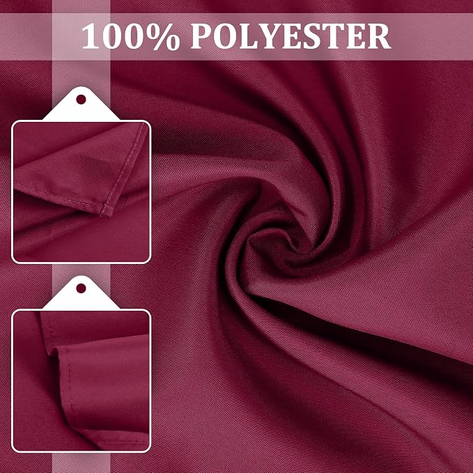 SuperO Set of 80 Cloth Napkins 17 x 17 Inch, Polyester Solid Washable Dinner Napkins with Hemmed Edges,Great for Restaurant, Wedding and Party(Burgundy) - Image 7