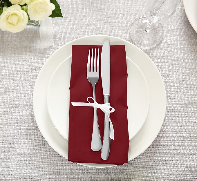 Utopia Kitchen Cotton Blend Red Cloth Napkins [12 Pack, 18x18 Inch] | Absorbent Washable and Reusable for Dinner, Restaurant, Lunch, Wedding and Hotel - Image 5