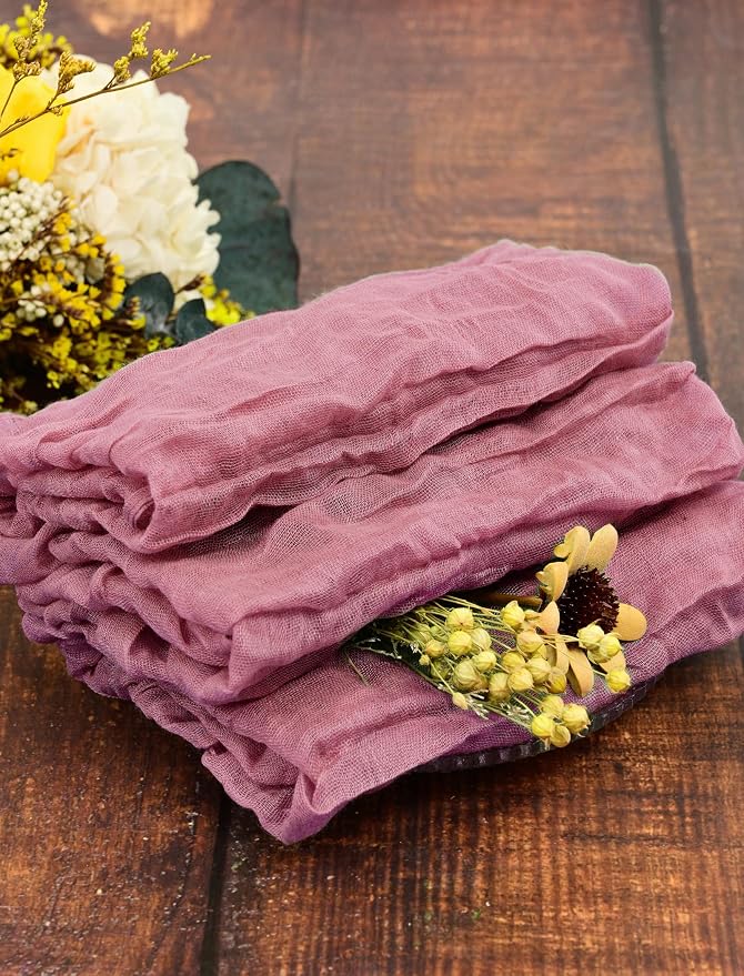 fani 60 Pack Gauze Cheesecloth Napkins, 20 x 20 in, Dusty Rose | Wrinkled Table Napkins, Soft Cotton, Rustic Decorative, Weddings, Party, Dinner Table, Everyday Use - Image 7