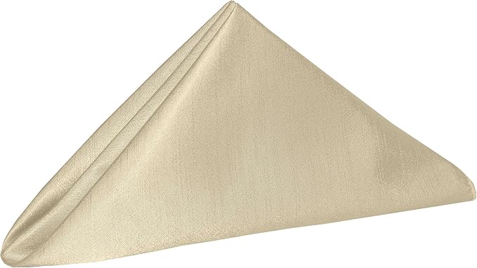 20 x 20-Inch Shantung Satin Cloth Napkins, Tan, Set of 60 - Image 2
