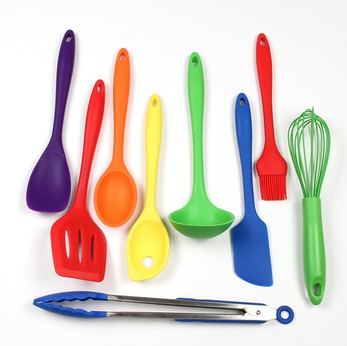 Chef Craft 9 Piece Multicolor Premium Silicone Kitchen Tool Set (42088) by ChefCraft