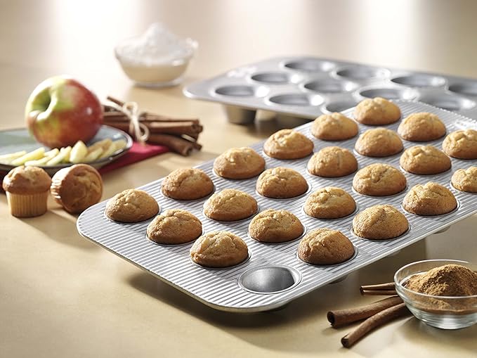 USA Pan Bakeware Mini Cupcake and Muffin Pan, Nonstick Quick Release Coating, 24-Well, Aluminized Steel | Mini Muffin Pan - Image 2