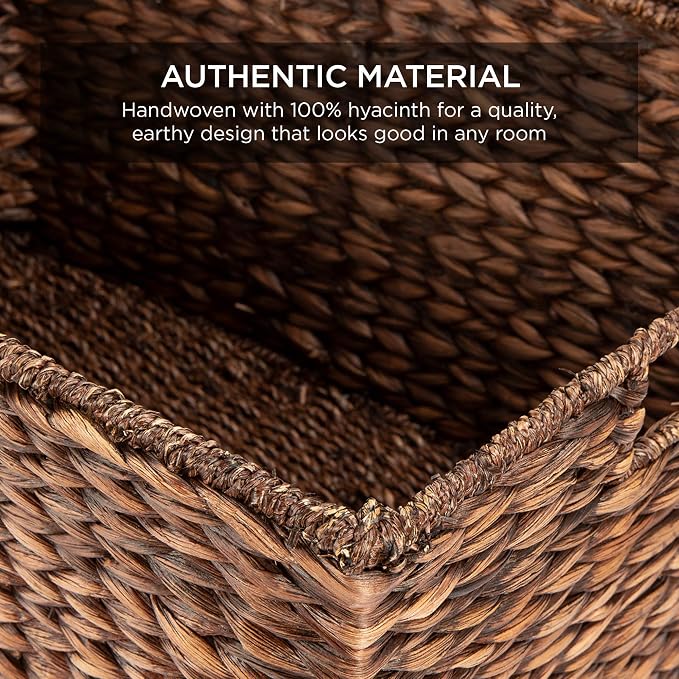 Best Choice Products Set of 2 XL Multipurpose Classic Water Hyacinth Chests Oversized Woven Tapered Storage Basket for Organization, Laundry, Decoration w/Attached Lid, Handle Holes - Image 4