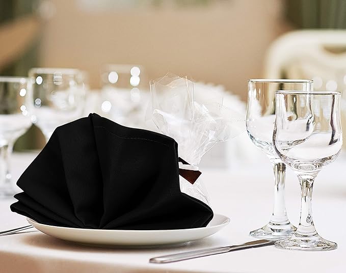 Utopia Kitchen Cotton Blend Black Cloth Napkins [12 Pack, 20x20 Inch] | Absorbent Washable and Reusable for Dinner, Restaurant, Lunch, Wedding and Hotel - Image 7