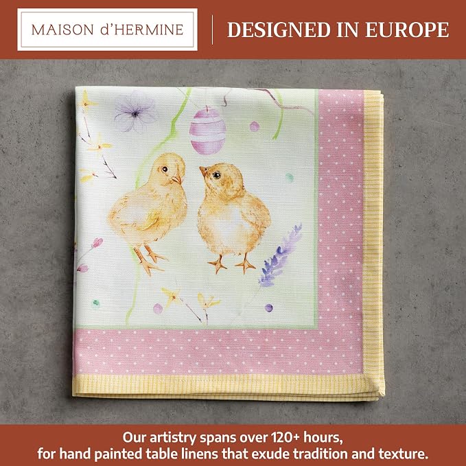Maison d' Hermine Cloth Napkins Set of 4 Reusable 100% Cotton (20" x 20") | Everyday Square Napkins Cloth Washable Dinner Party Wedding Restaurant Hotel Kitchen Spring Summer - Easter Zest - Image 2