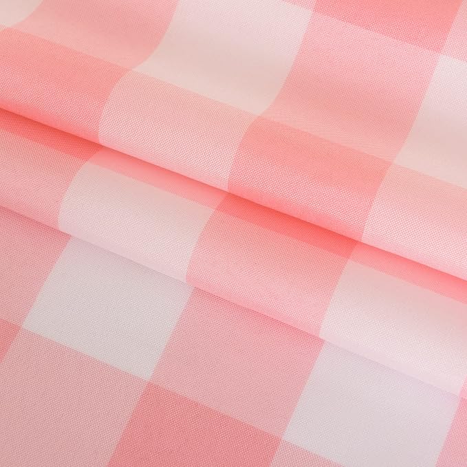 Cupuamon 2 Pack Waterproof Polyester Fabic Square Checkered Tablecloth，54x54 Outdoor Table Cloth，Oil Stain Prevention Table Cloth for Pinics and Parties（Pink and White） - Image 6