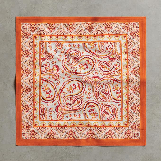 Maison d' Hermine Cloth Napkins Set of 4 Reusable 100% Cotton (20" x 20") | Everyday Square Napkins Cloth Washable Dinner Wedding Restaurant Hotel Kitchen Thanksgiving Christmas - Palatial Paisley - Image 8