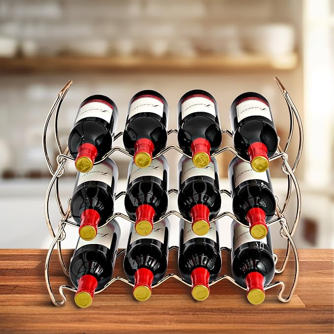 Sorbus 6-Tier Stackable Wine Rack - Classic Style Wine Racks for Bottles - Perfect for Bar, Wine Cellar, Basement, Cabinet, Pantry, etc - Hold 24 Bottles, Metal (Copper) - Image 5