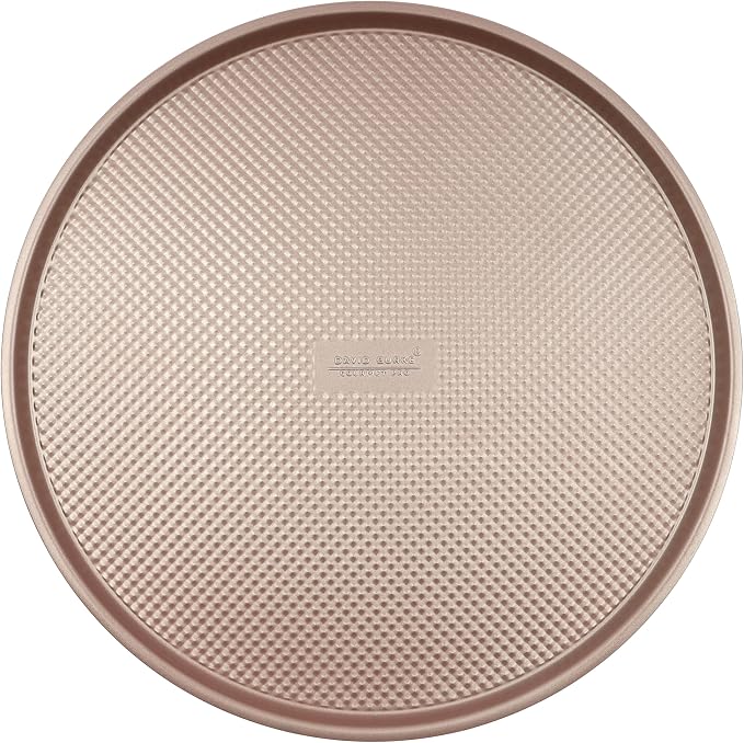 David Burke 14" Pizza Pan – Made from Carbon Steel with AirFlow Baking Technology, Oven Safe, PFTE & PFOA Free, Durable & Easy to Clean – Bronze - Image 3