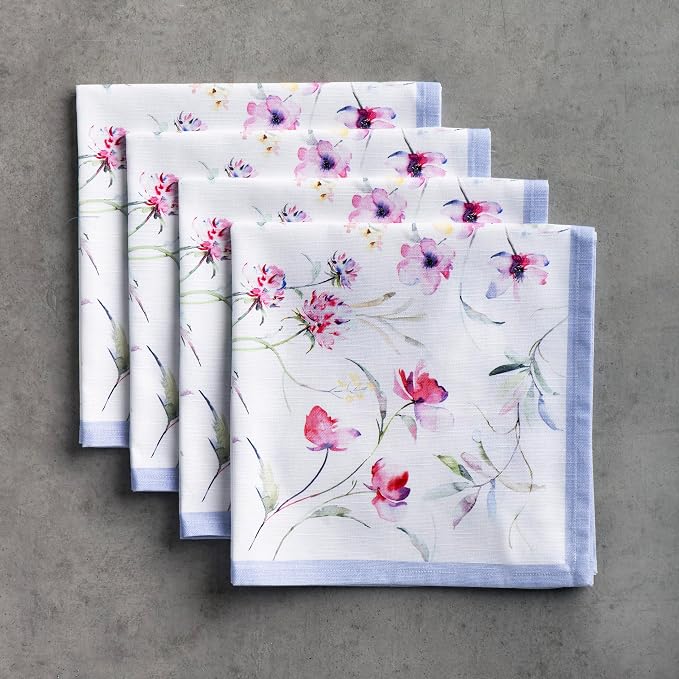 Maison d' Hermine Cloth Napkins Set of 4 Reusable 100% Cotton (20" x 20") | Everyday Square Napkins Cloth Washable Dinner Party Wedding Restaurant Hotel Kitchen Spring Summer - Summer Floral - Image 9