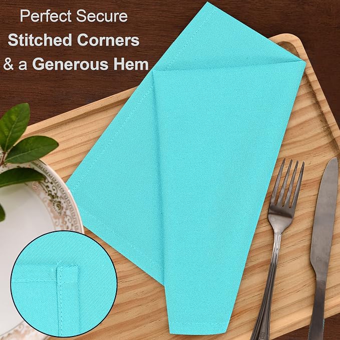 Ruvanti Cloth Napkins Set of 12, 18x18 Inches Napkins Cloth Washable, Soft, Durable, Absorbent, Cotton Blend. Table Dinner Napkins Cloth for Hotel, Lunch, Restaurant, Wedding, Parties - Waterspout - Image 8