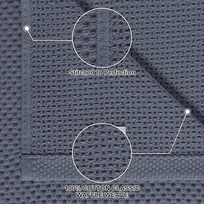 Homaxy 16 Pack 100% Cotton Kitchen Towels and Dishcloths Set, Dark Grey | 12 x 12 Inches and 13 x 28 Inches Kitchen Towels Set, Ultra Soft Absorbent Dish Cloths for Washing Dishes - Image 2