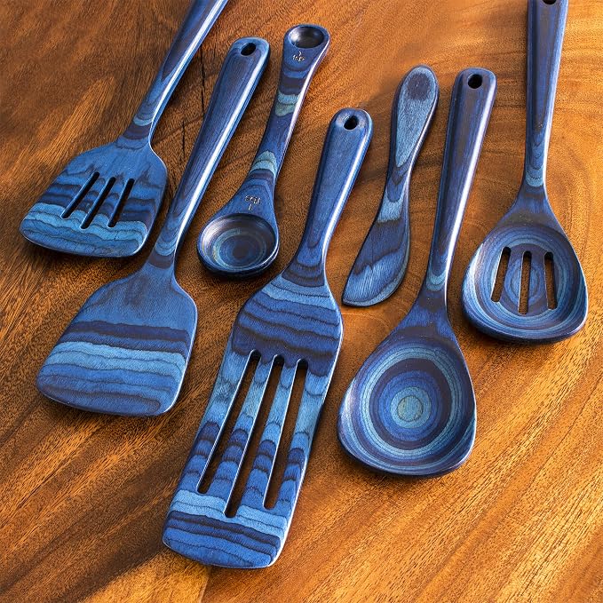 Totally Bamboo Baltique Malta Collection 7 Piece Cooking Utensil Set, Safe for Nonstick - Image 2