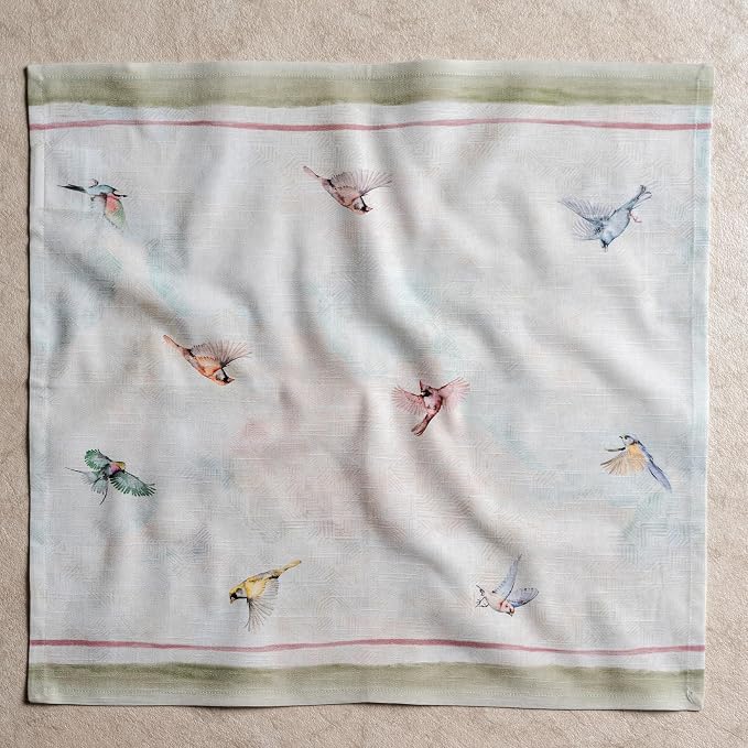 Maison d' Hermine Cloth Napkins Set of 4 Reusable 100% Cotton (20" x 20") | Everyday Square Napkins Cloth Washable Dinner Party Wedding Restaurant Hotel Kitchen Spring Summer - Flying Birds - Image 8