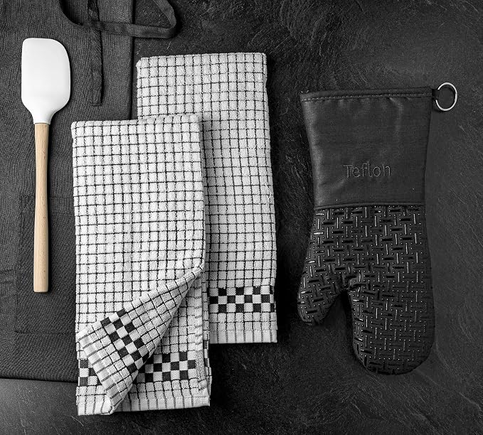 XLNT Highly Absorbent Kitchen Dish Towels 100% Cotton 18x28 inch – Ultra-Thick Dishcloths – Premium Weave for Drying & Cleaning – Soft, Durable & Lint-Free – Pack of 3 Black - Image 4
