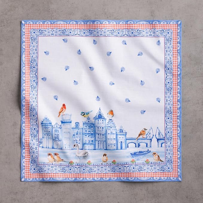 Maison d' Hermine Cloth Napkins Set of 4 Reusable 100% Cotton (20" x 20") | Everyday Square Napkins Cloth Washable Dinner Party Wedding Restaurant Hotel Kitchen Spring Summer - Amsterdam Canals - Image 8