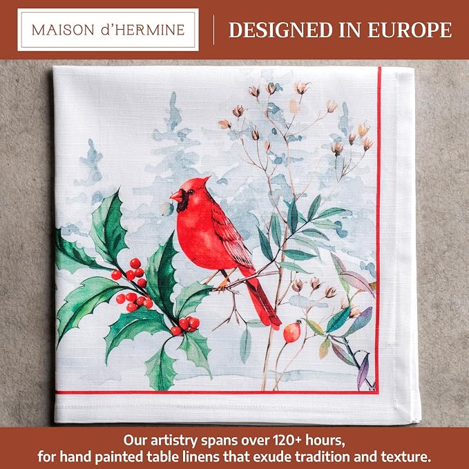Maison d' Hermine Cloth Napkins Set of 4 Reusable 100% Cotton (20" x 20") | Everyday Square Napkins Cloth Washable Dinner Wedding Restaurant Hotel Kitchen Thanksgiving Christmas - Morzine - Image 2