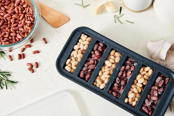 Souper Cubes 1/2 Cup Silicone Freezer Molds with Lids, Charcoal, 2-Pack | 100% Platinum-Cured Silicone Freezer Cubes, Oven & Microwave Safe, Perfect for Freezing Broth, Sauces, Sides and More - Image 3