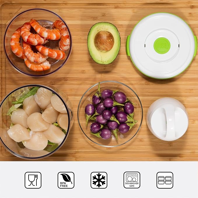 FOSA Starter Set Food Sealer Vacuum Sealer Reusable Container Set - Premium Vacuum Sealers for Food Storage, Airtight Preservation - Includes Turtle Vacuum Pump and 3 Vacuum Seal Containers - Image 3
