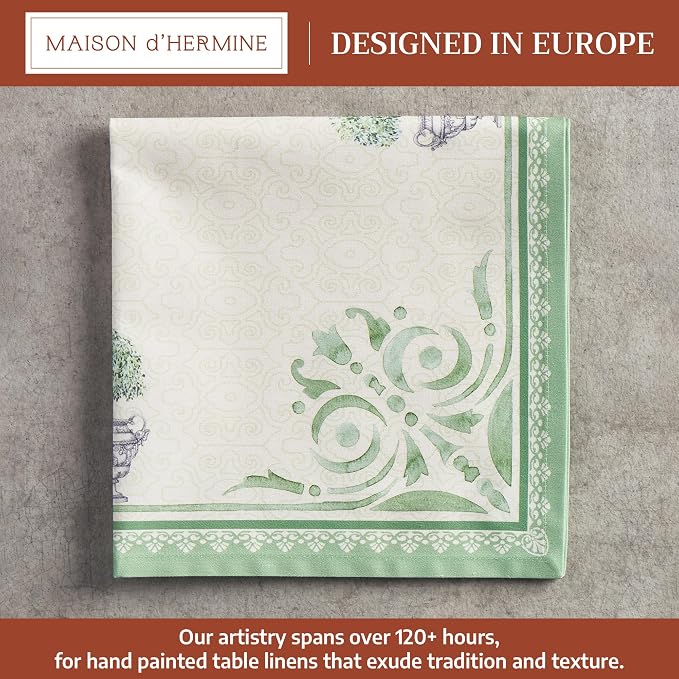 Maison d' Hermine Cloth Napkins Set of 4 100% Cotton Everyday Reusable Square Napkins Cloth Washable, Dinner, Party, Wedding, Restaurant, Spring/Summer (Jardin Du Roy, 20" x 20") | Everyday Square Napkins Cloth Washable Dinner Party Wedding Restaurant ... - Image 2