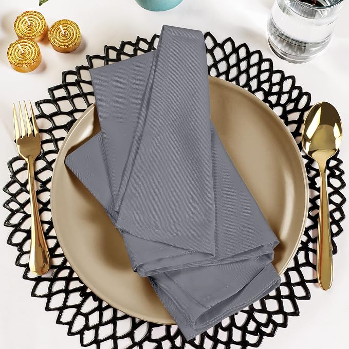 Utopia Kitchen Cotton Blend Charcoal Cloth Napkins [12 Pack, 18x18 Inch] | Absorbent Washable and Reusable for Dinner, Restaurant, Lunch, Wedding and Hotel - Image 6