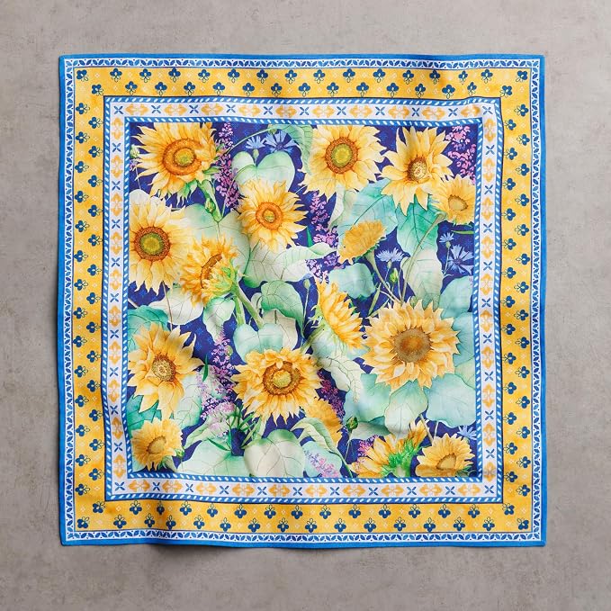 Maison d' Hermine Cloth Napkins Set of 4 Reusable 100% Cotton (18" x 18") | Everyday Square Napkins Cloth Washable Dinner Party Wedding Restaurant Hotel Kitchen Spring Summer - Sunflower Days - Image 8