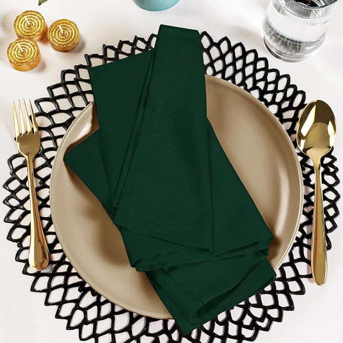 Utopia Kitchen Cotton Blend Hunter Green Cloth Napkins [12 Pack,18x18 Inch] | Absorbent Washable and Reusable for Dinner, Restaurant, Lunch, Wedding and Hotel - Image 8