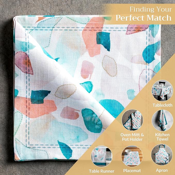 Maison d' Hermine Cloth Napkins Set of 4 Reusable 100% Cotton (20" x 20") | Everyday Square Napkins Cloth Washable Dinner Party Wedding Restaurant Hotel Kitchen Spring Summer - Summer Picnic - Image 5