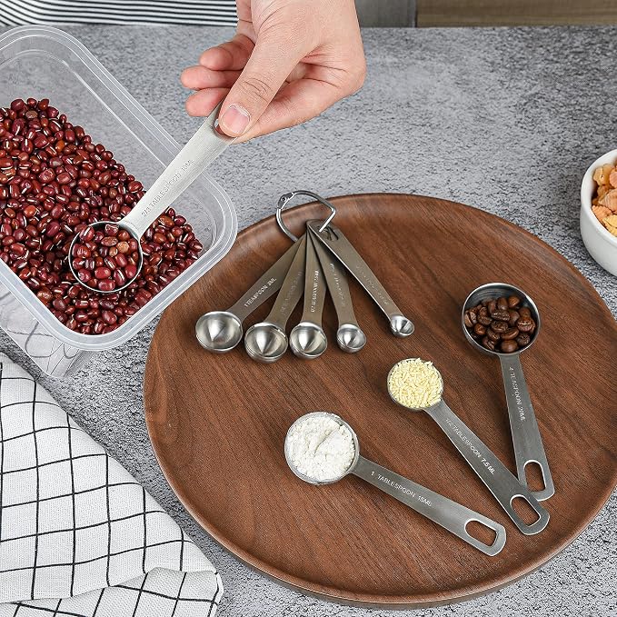 Measuring Cups and Spoons Set, Stainless Steel Measuring Cups Spoons Complete Set of 19pcs Professional Measurer Scoops Ingredients Liquid or Dry Heavy Duty Solid Measurment Cup - Image 8
