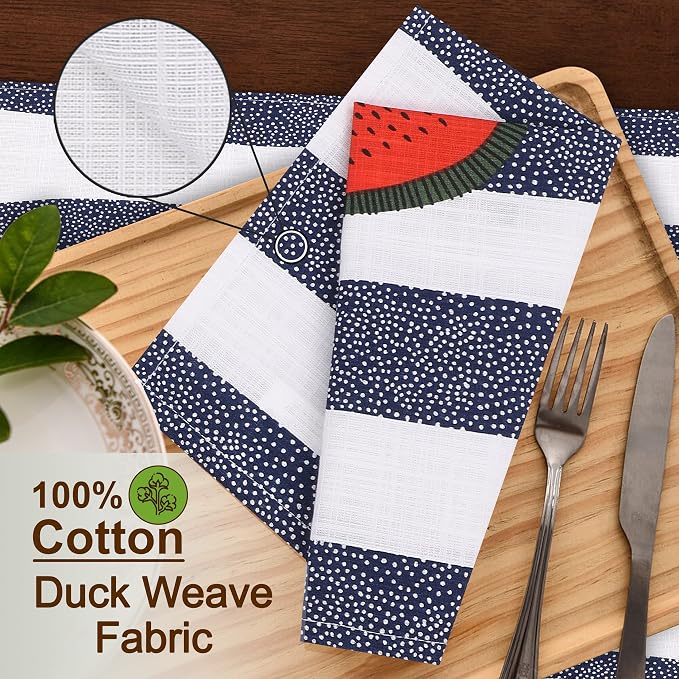 RUVANTI Cloth Napkins Set of 12 Cotton 100%, 18x18 Inches Napkins Cloth Washable, Soft, Absorbent. Cotton Napkins for Parties, Christmas, Thanksgiving, Weddings, Dinner Napkins Cloth - Watermelon - Image 3