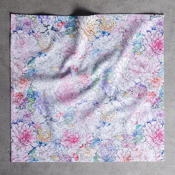 Maison d' Hermine Cloth Napkins Set of 4 Reusable 100% Cotton (20" x 20") | Everyday Square Napkins Cloth Washable Dinner Party Wedding Restaurant Hotel Kitchen Spring Summer - Floral Love - Image 8