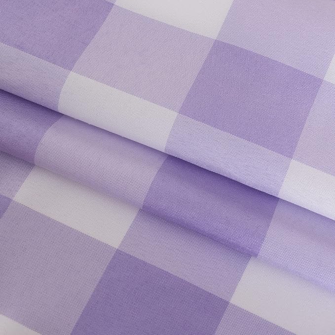 Cupuamon 2 Pack Waterproof Polyester Fabic Rectangle Checkered Tablecloth，60x84 Outdoor Table Cloth，Oil Stain Prevention Table Cloth for Pinics and Parties（Lavender and White） - Image 6