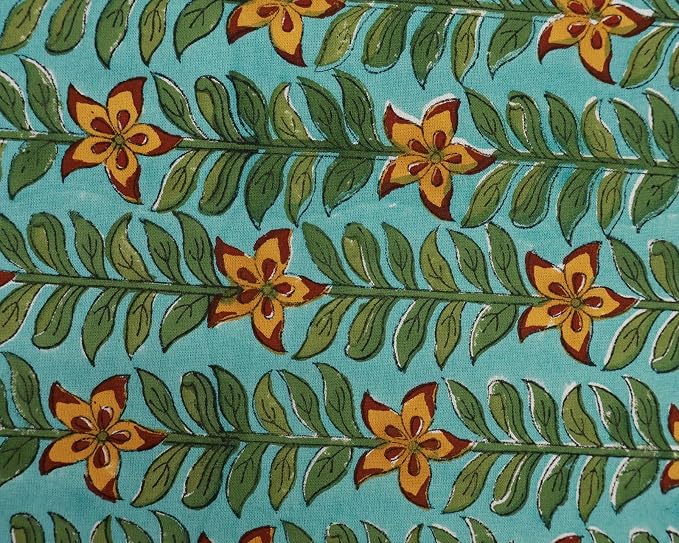20x20 Inches Cotton Napkins Set of 4, Yellow Green, Washable Hand Block Printed Reusable Cloth Napkins for Dinning, Party, Wedding, Home Decor Fall - Image 4