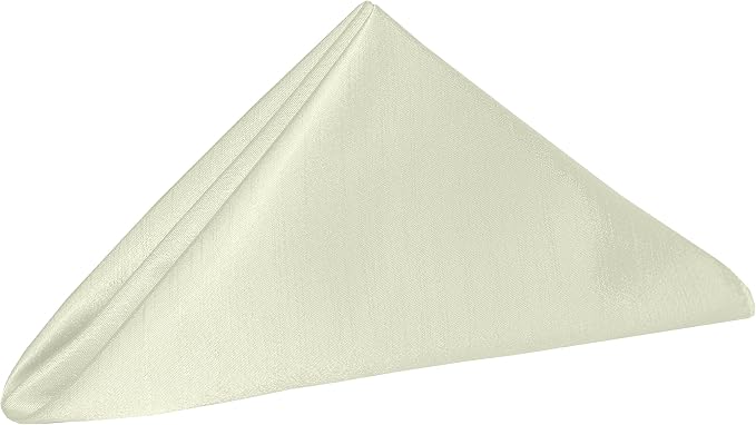 20 x 20-Inch Shantung Satin Cloth Napkins, Ivory Set of 36 | Bulk Case of 3 Dozen, Dinner Napkins, Square, 100% Polyester Fabric, Reversible, Faux Dupioni Silk Reverse Side, Serged Edges - Image 2