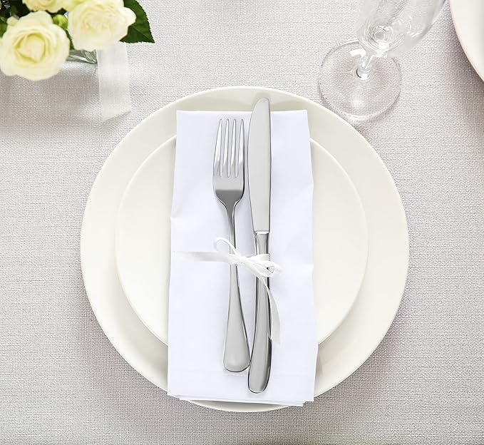 Utopia Kitchen Cotton Blend White Cloth Napkins [12 Pack, 18x18 Inch] | Absorbent Washable and Reusable for Dinner, Restaurant, Lunch, Wedding and Hotel - Image 6