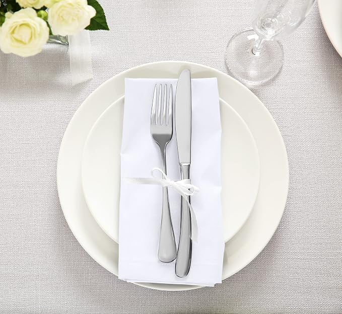 Utopia Kitchen Cotton Blend White Cloth Napkins [24 Pack, 18x18 Inch] | Absorbent Washable and Reusable for Dinner, Restaurant, Lunch, Wedding and Hotel - Image 6
