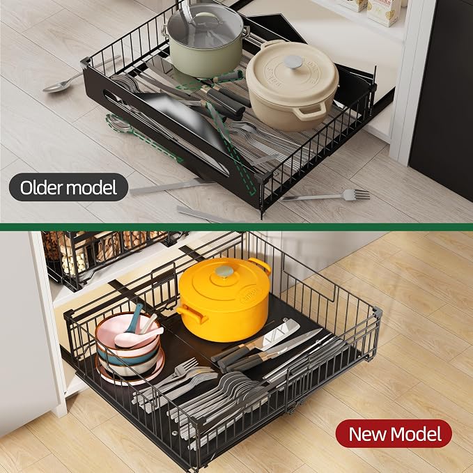 1 Pack Expandable Pull Out Cabinet Organizer, 19.7" Deep | Pull Out Drawers for Cabinets with width from 13" to 20", Cabinet Drawers Slide Out with Upgrade 3 Slide Rails, Hold 65 lbs - Image 5
