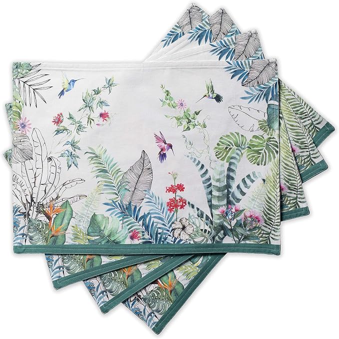 Maison d' Hermine Tropiques Bundle Set 100% Cotton Set of 4 Napkins (20 Inch by 20 Inch) and Set of 4 Place Mats (13 Inch by 19 Inch) - Image 2