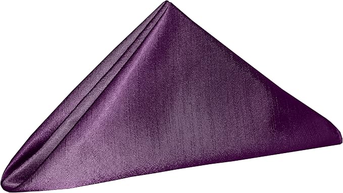 20 x 20-Inch Shantung Satin Cloth Napkins, Plum, Set of 60 - Image 2