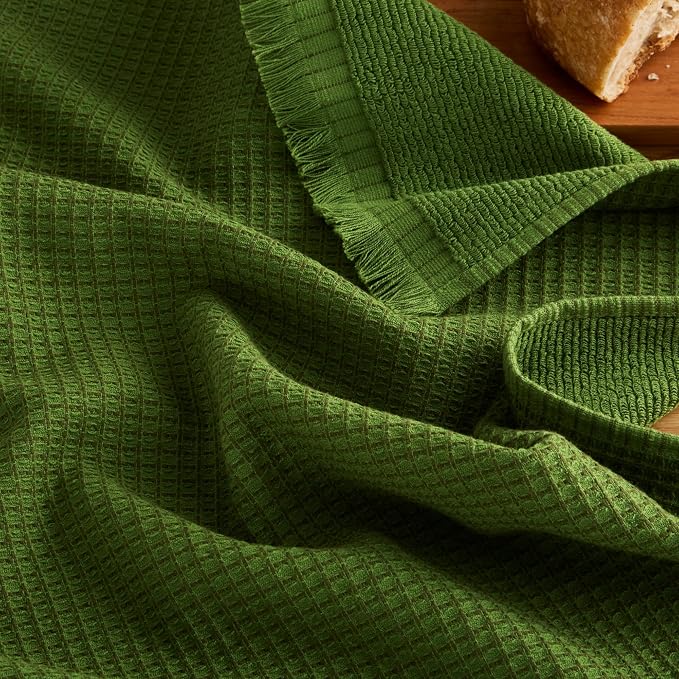 KitchenAid Gourmet Series Gridlines Kitchen Towels 3-Pack Set, 100% Cotton Absorbent, Matcha Green, 18"x28" - Image 5