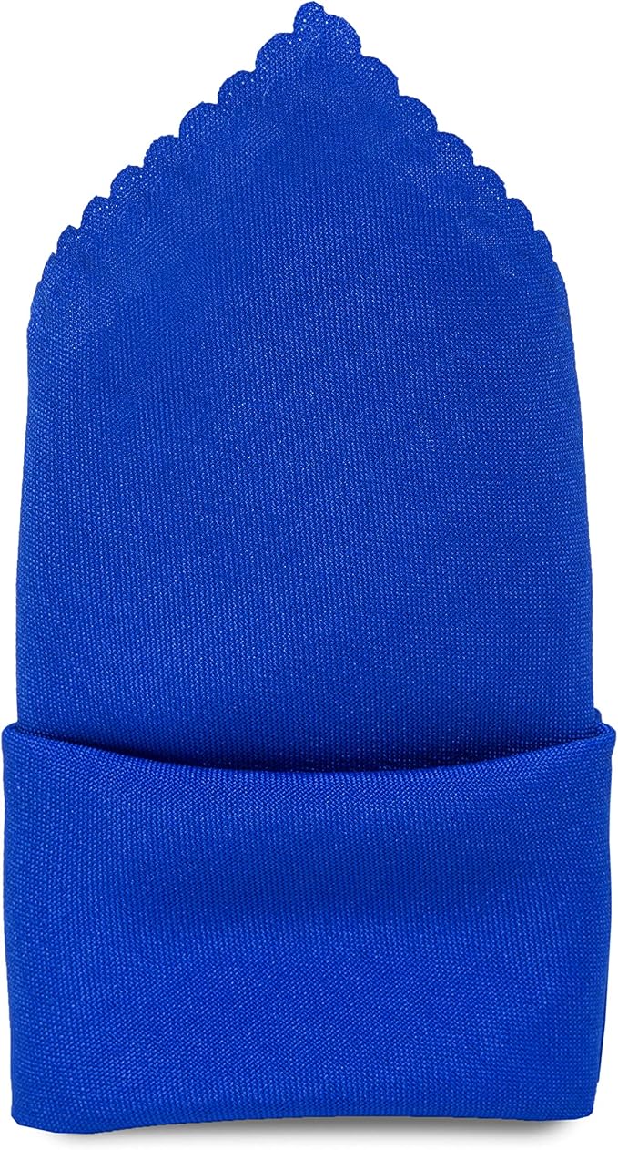 Pack of 25 Polyester Napkins 17 x 17 Inch Square with Scalloped Edge, Plain Washable Reusable Dining Table Cloth Napkin for Wedding Party Banquet Home Restaurant Bistro Decoration - Royal Blue - Image 3
