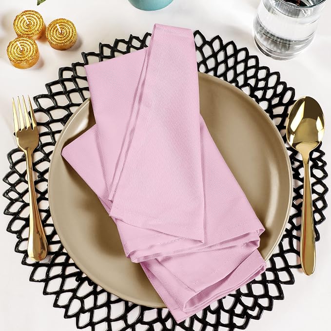 Utopia Kitchen Cotton Blend Pink Cloth Napkins [12 Pack, 18x18 Inch] | Absorbent Washable and Reusable for Dinner, Restaurant, Lunch, Wedding and Hotel - Image 8