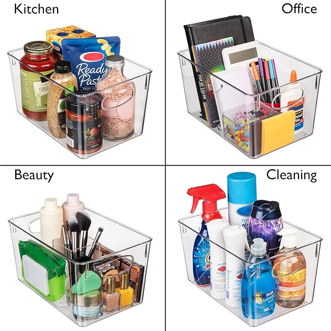 CLEARSPACE Plastic Storage Bins With lids – Perfect Kitchen Fridge Organizer, Pantry Organization, Cabinet Organizers (4 Pack) - Image 5