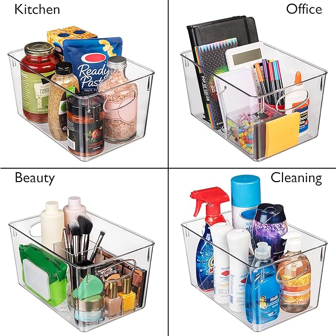 CLEARSPACE Plastic Storage Bins With lids – Perfect Kitchen Fridge Organizer, Pantry Organization, Cabinet Organizers (4 Pack) - Image 5