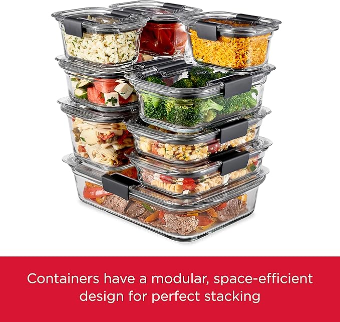 Rubbermaid Brilliance Glass Storage 4.7-Cup Food Containers with Lids Set of 3 Clear - Image 5