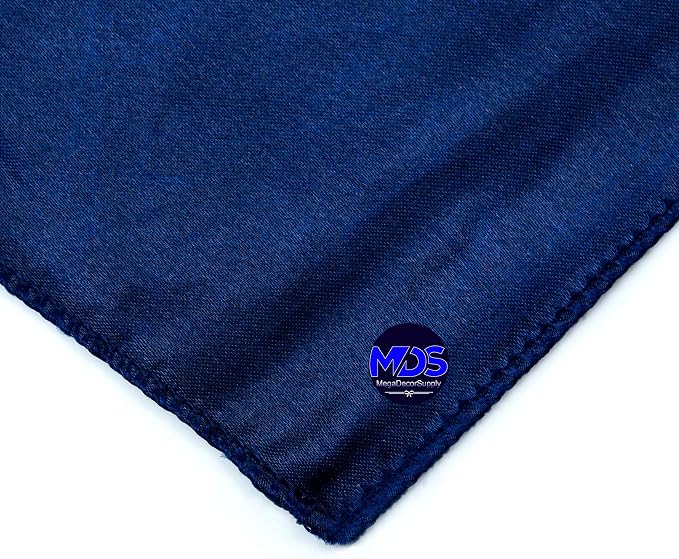 Set of 100 PCS Satin Napkin 12x12 Inch Square, Dinner Table Napkins for Wedding, Bulk Silky Sateen Cloth Napkins for Restaurant Banquet Graduation Birthday Party Decoration - Navy Blue - Image 3
