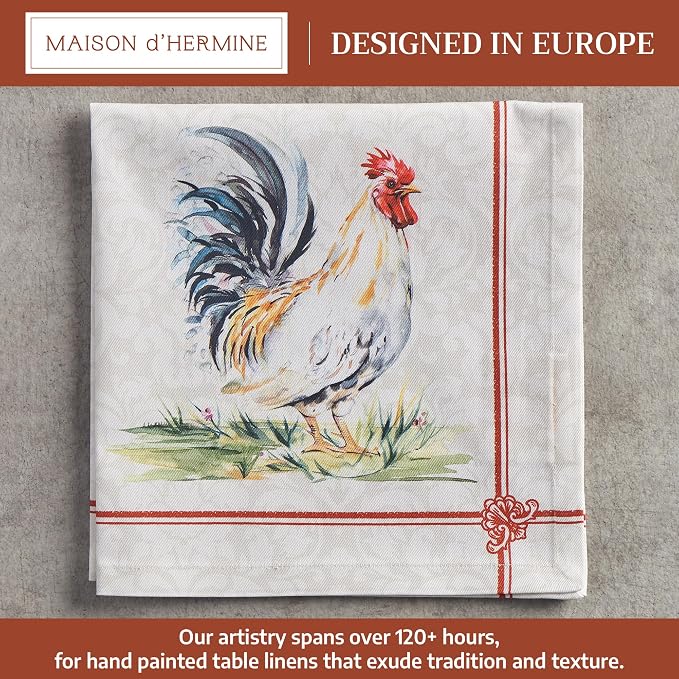 Maison d' Hermine Cloth Napkins Set of 4 100% Cotton Everyday Reusable Square Napkins Cloth Washable, Dinner, Party, Wedding, Restaurant, Spring/Summer (Campagne, 20" x 20") | Everyday Square Napkins Cloth Washable Dinner Party Wedding Restaurant Hotel... - Image 2